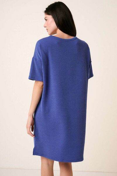 Mittoshop Urban Rib Knit Short Sleeve Tee Dress - Hovatok