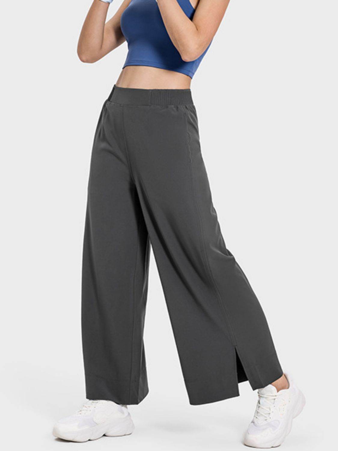 Millennia Slit Wide Leg Active Pants - Hovatok
