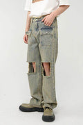 Raw Hem Distressed Jeans - Hovatok