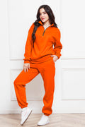 Half Zip Long Sleeve Sweatshirt and Pants Set - Hovatok