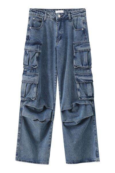 Men's Multi-Pocket Pleated Cargo Jeans - Hovatok