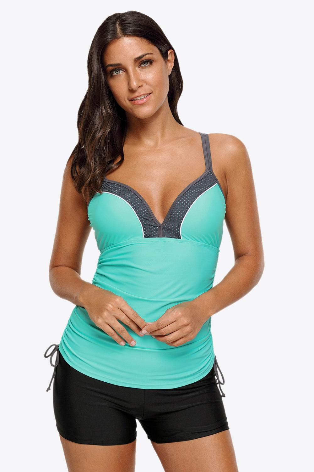 Contrast Sweetheart Neck Swim Cami - Hovatok
