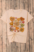 Heart Graphic Round Neck Short Sleeve T-Shirt - Hovatok