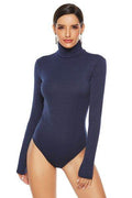 Ribbed Turtleneck Long Sleeve Bodysuit - Hovatok