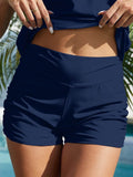 FAM-FAM Ruched Mid-Rise Waist Swim Shorts - Hovatok