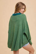 Annie Wear Waffle-Knit Mineral Washed Button Down Shirt - Hovatok