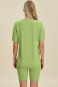 Basic Bae Full Size Ribbed V-Neck Short Sleeve Top and Shorts Set - Hovatok