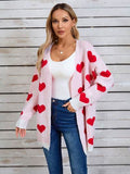Angel Wings Heart Open Front Long Sleeve Cardigan - Hovatok