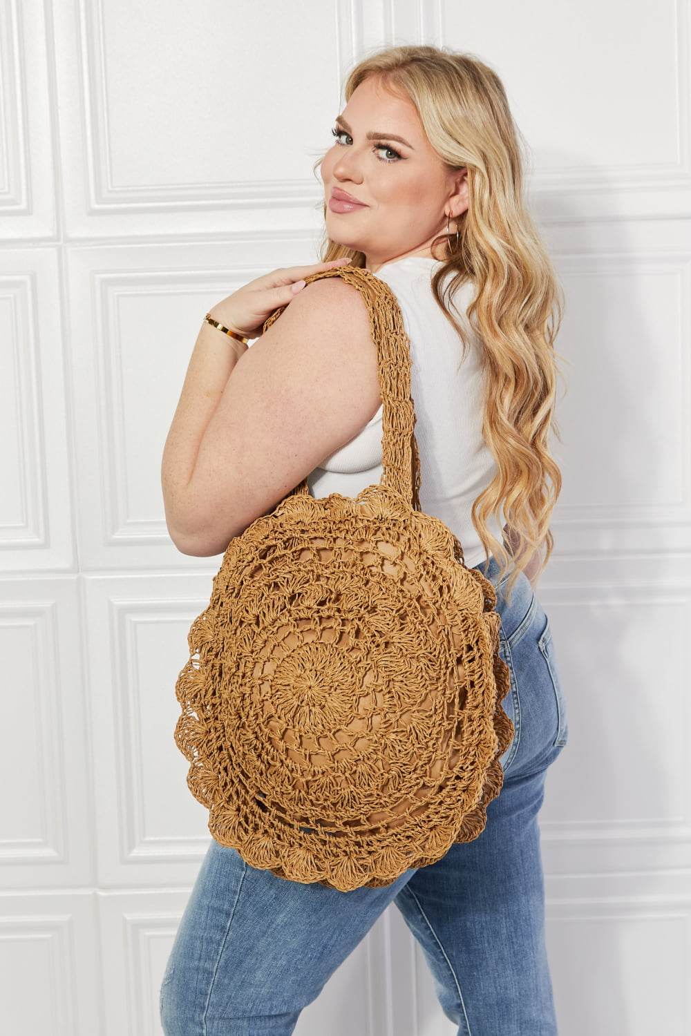 Justin Taylor Brunch Time Straw Rattan Handbag - Hovatok