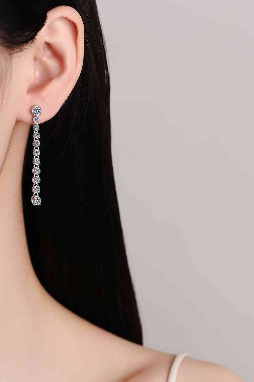 Adored 1.18 Carat Moissanite Long Earrings - Hovatok