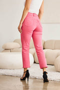 RFM Crop Dylan Full Size Tummy Control High Waist Raw Hem Jeans - Hovatok