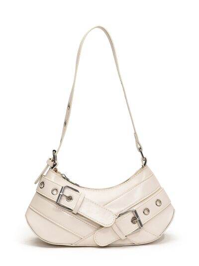 PU Leather Buckle Shoulder Bag - Hovatok