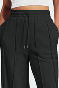 Drawstring Wide Leg Active Pants - Hovatok