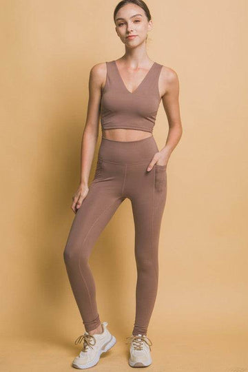 Love Tree High Waist Leggings with Side Pockets - Hovatok