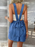 Devine Flower Wide Strap Overalls with Pockets - Hovatok
