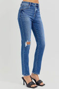 RISEN Full Size High Rise Ankle Skinny Knee Distressed Jeans - Hovatok