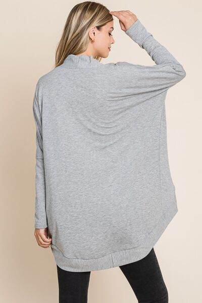 BOMBOM Open Front Long Sleeve Cocoon Cardigan - Hovatok