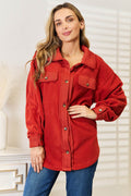 Heimish Cozy Girl Full Size Button Down Shacket - Hovatok