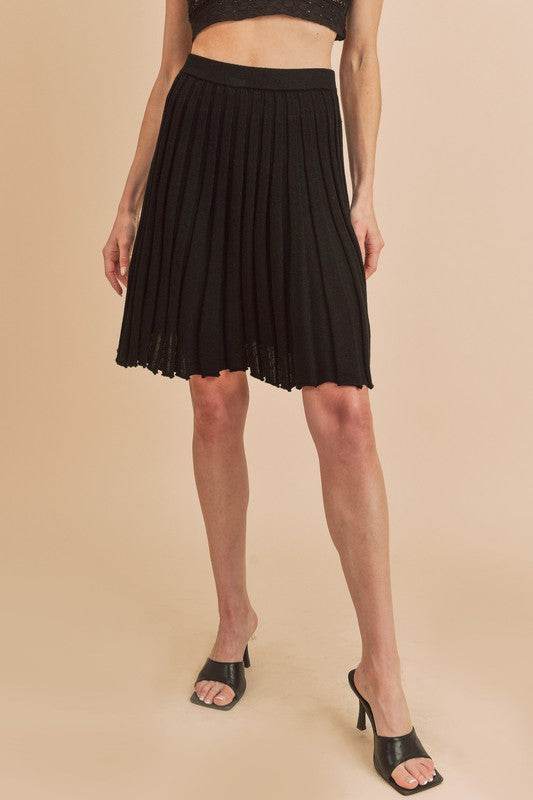 Aemi+Co Elastic Waist Knit Skort - Hovatok