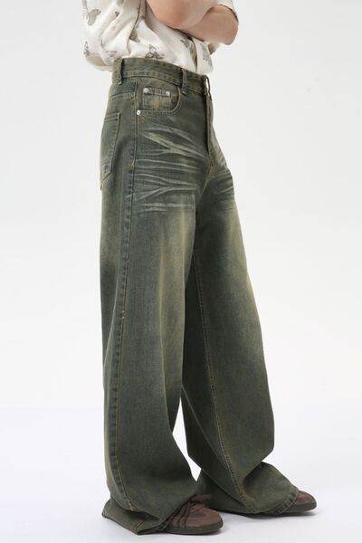 Wide Leg Jeans with Pockets - Hovatok