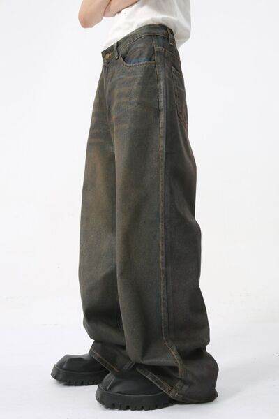 Wide Leg Men's Jeans with Pockets - Hovatok