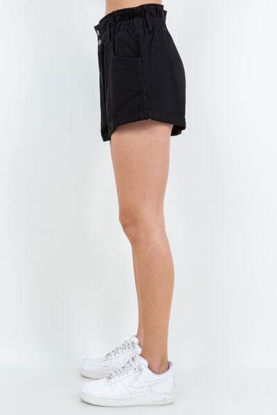 American Bazi High Waist Paper Bag Shorts - Hovatok