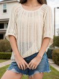 Openwork Round Neck Cover-Up - Hovatok