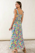 BiBi Floral Ruffle Trim Smocked Cami Dress - Hovatok