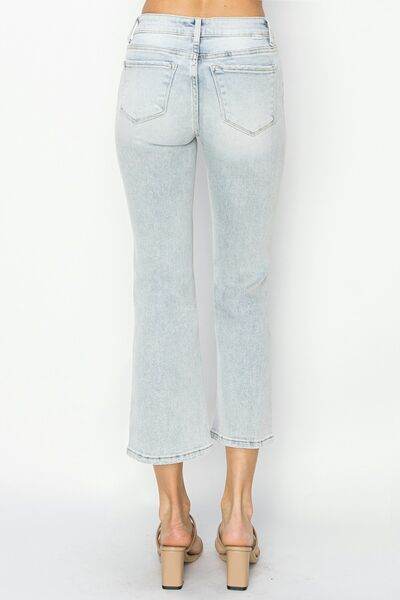 RISEN Full Size Mid Rise Cropped Flare Jeans - Hovatok