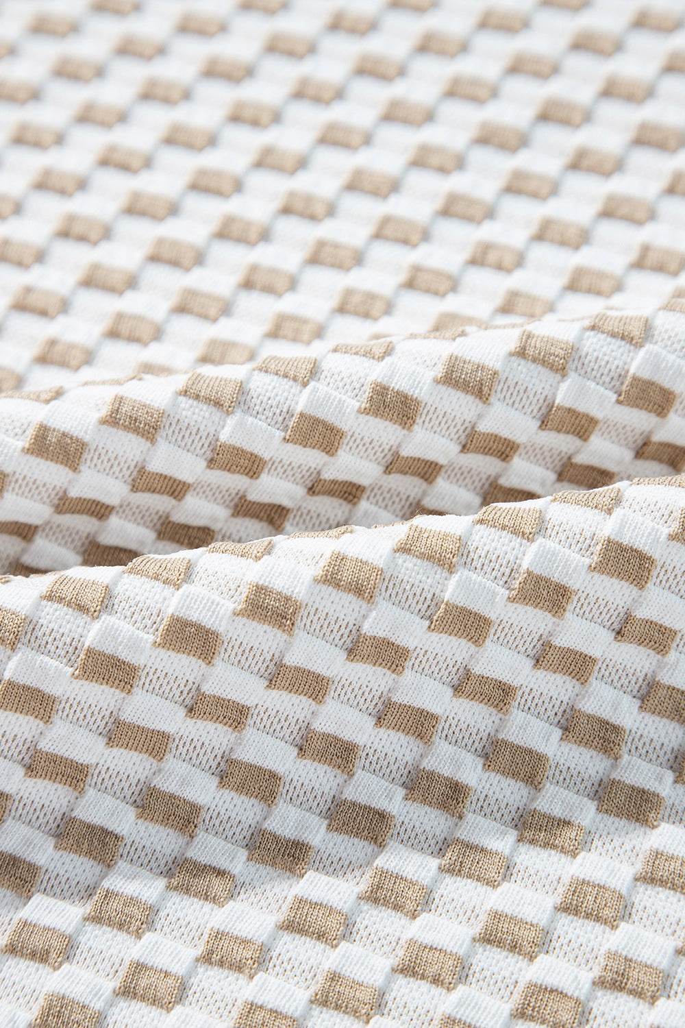 Ruffled Round Neck Checkered Top and Shorts Set - Hovatok