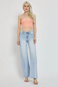 RISEN Full Size Wide Leg V Dipped Front Waist Jeans - Hovatok
