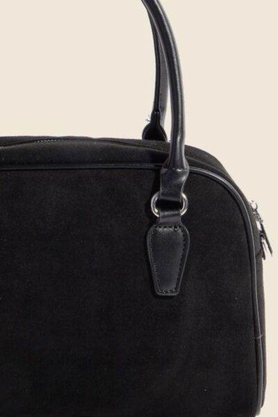 Fame Faux Leather Handle Boxy Handbag - Hovatok