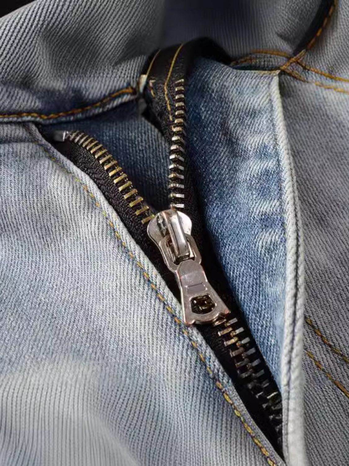 Men's Distressed Jeans with Pockets - Hovatok
