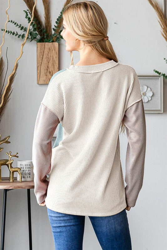 Heimish Color Block Exposed Seam Ribbed T-Shirt - Hovatok