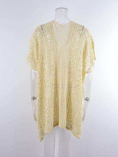 Angel Wings Cutout V-Neck Cover-Up with Tassel - Hovatok