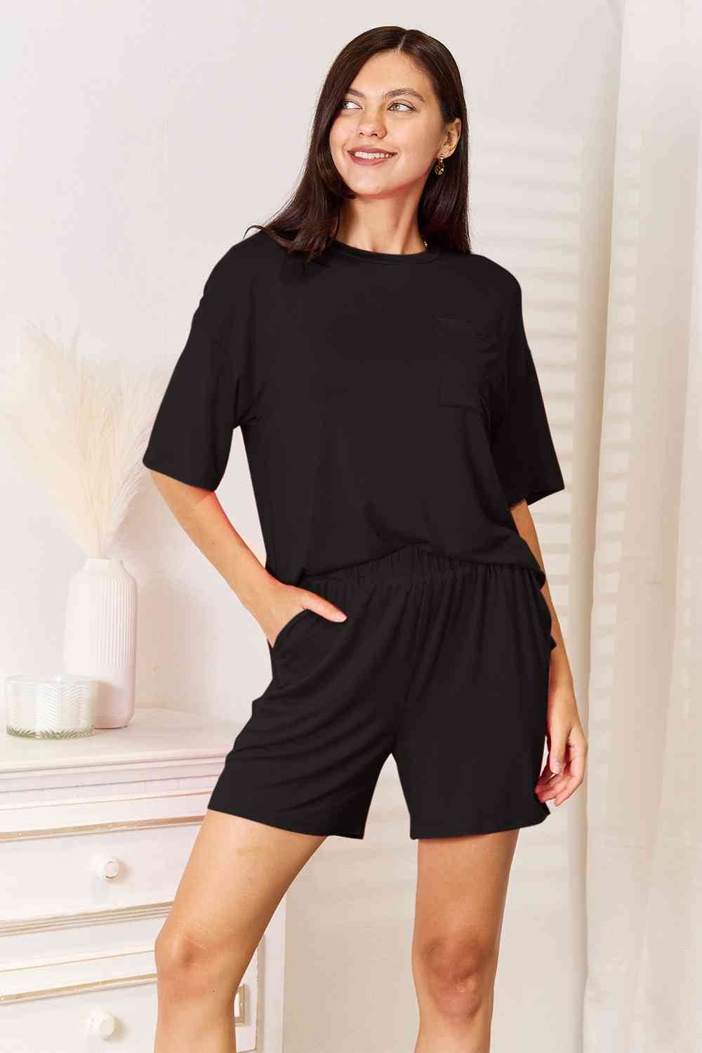 Basic Bae Full Size Soft Rayon Half Sleeve Top and Shorts Set - Hovatok