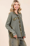 Mittoshop Mineral Washed Plaid Button Down Shacket - Hovatok