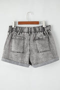 Zipped Cuffed Edge Denim Shorts - Hovatok