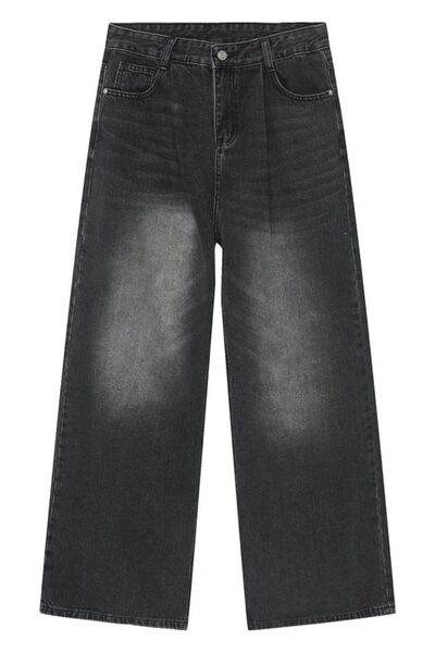 Wide Leg Jeans with Pockets - Hovatok