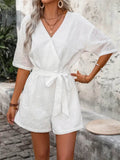 Tied Front Eyelet Romper - Hovatok