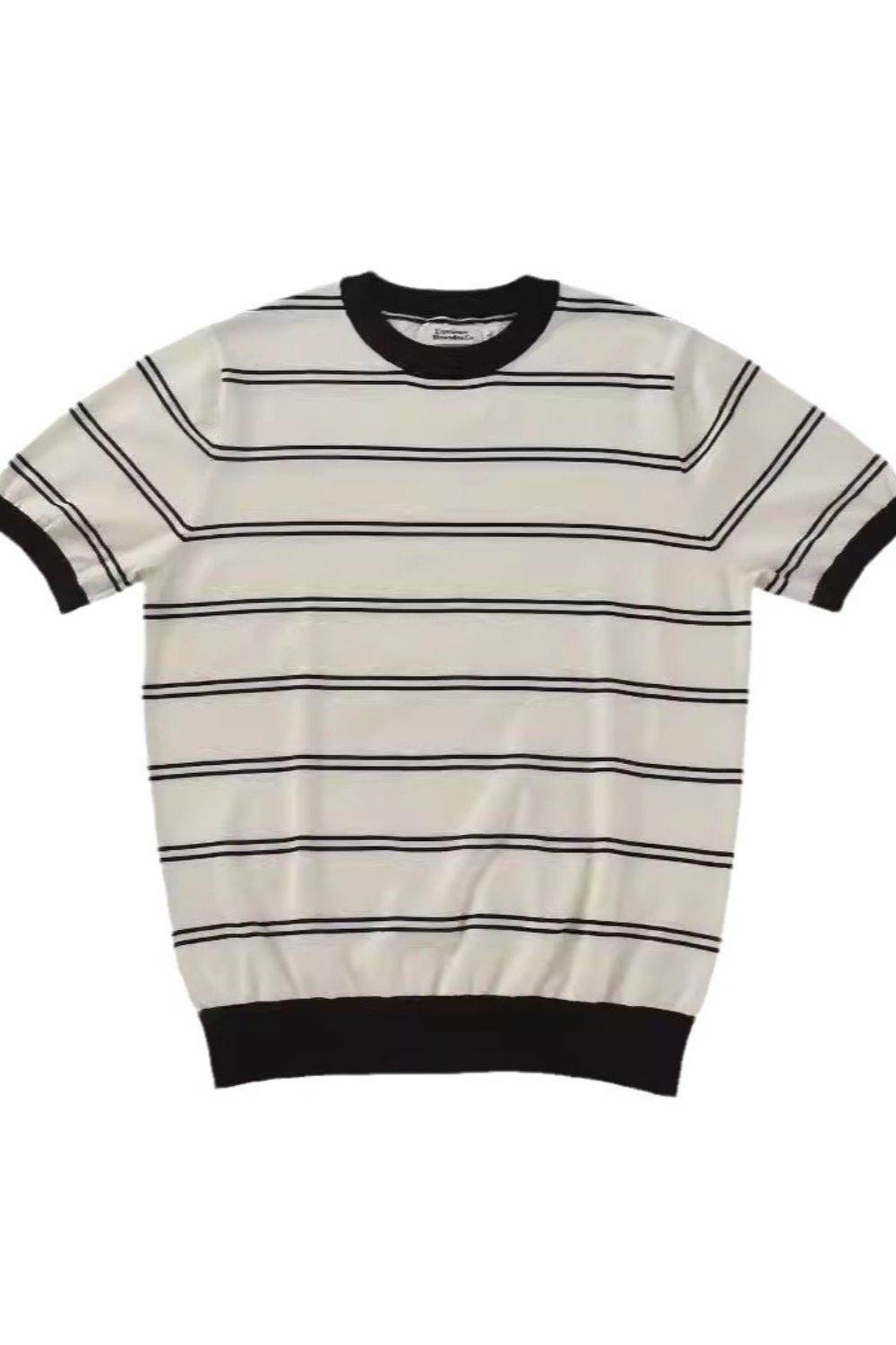 Men's Plus Size Round Neck Striped T-Shirt - Hovatok