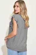 Basic Bae Full Size Bamboo Notched Ruffled Short Sleeve T-Shirt - Hovatok