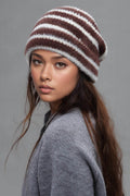 Fuzzy Contrast Striped Thermal Hat - Hovatok