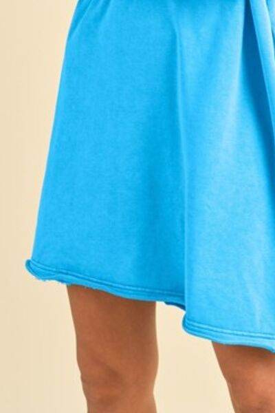 Annie Wear Mineral Washed Johnny Collar Short Sleeve Dress - Hovatok