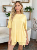 Basic Bae Bamboo Full Size Round Neck Drop Shoulder T-Shirt and Shorts Set - Hovatok