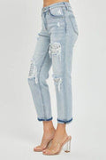 RISEN Mid-Rise Sequin Patched Jeans - Hovatok