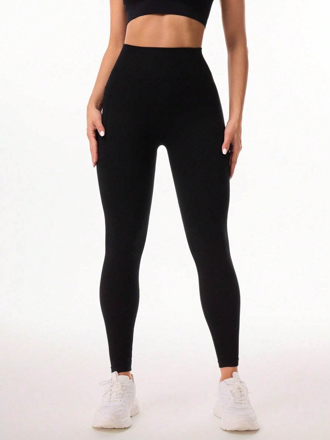 Pocketed High Waist Active Leggings - Hovatok