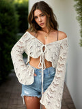 Openwork Flare Sleeve Cover-Up - Hovatok