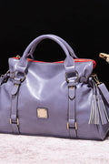PU Leather Handbag with Tassels - Hovatok