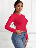 Round Neck Long Sleeve Bodysuit - Hovatok